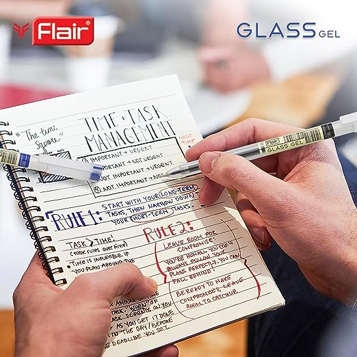 Flair Glass 0.6mm Gel Pen - Black Ink