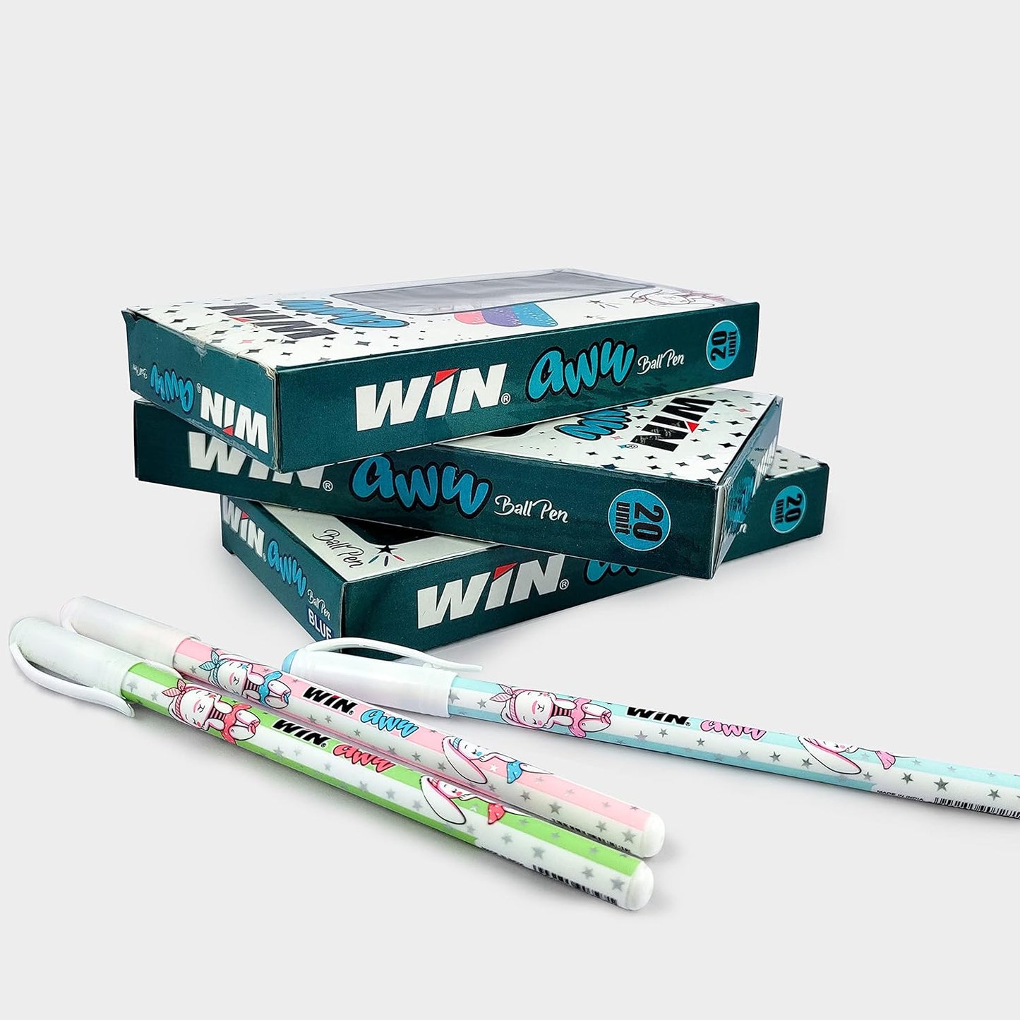Win Aww Ball Pen, 0.7mm, Blue Ink, Pack of 20