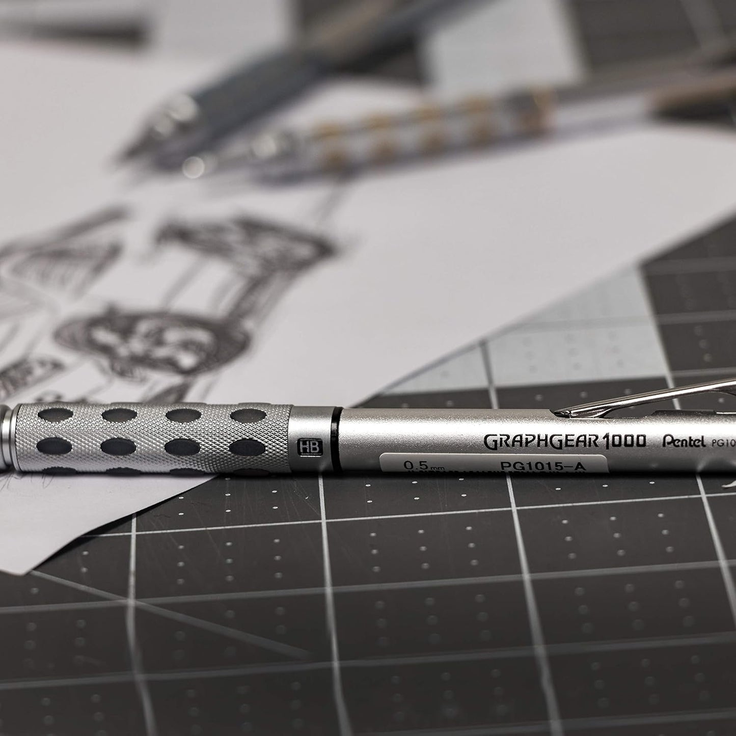 Pentel PG1013 Drafting Pencil (SILVER, Pack of 1)
