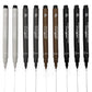 Uni-ball Pin Fineliner Drawing Pen, Sketching Set, Black, Dark Grey, Light Grey & Sepia - 0.1/0.5mm (Set of 9)