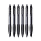 uni-ball Click Gel XSGR7 0.7mm Retractable Gel Pen, Black Ink, Pack of 6