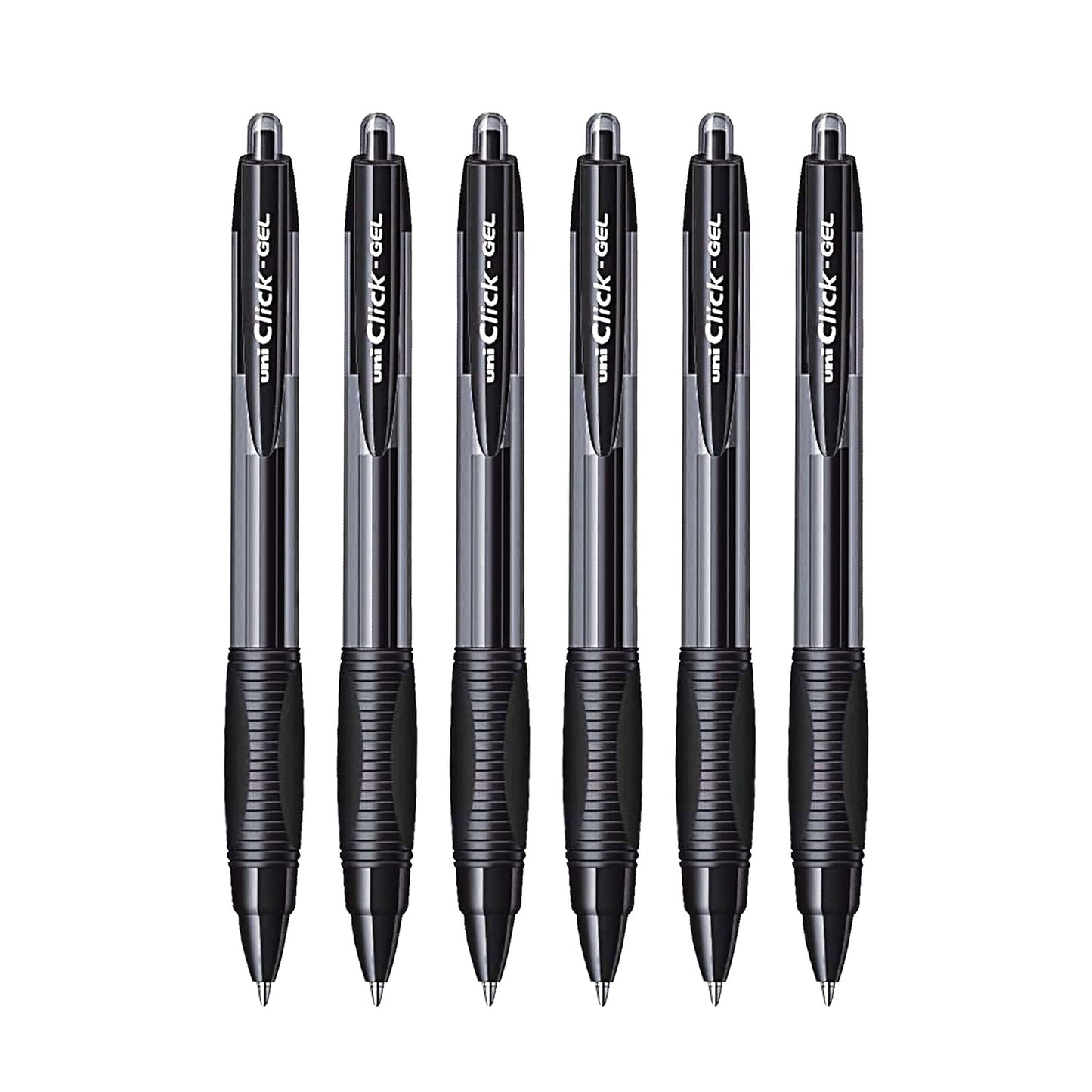 uni-ball Click Gel XSGR7 0.7mm Retractable Gel Pen, Black Ink, Pack of 6