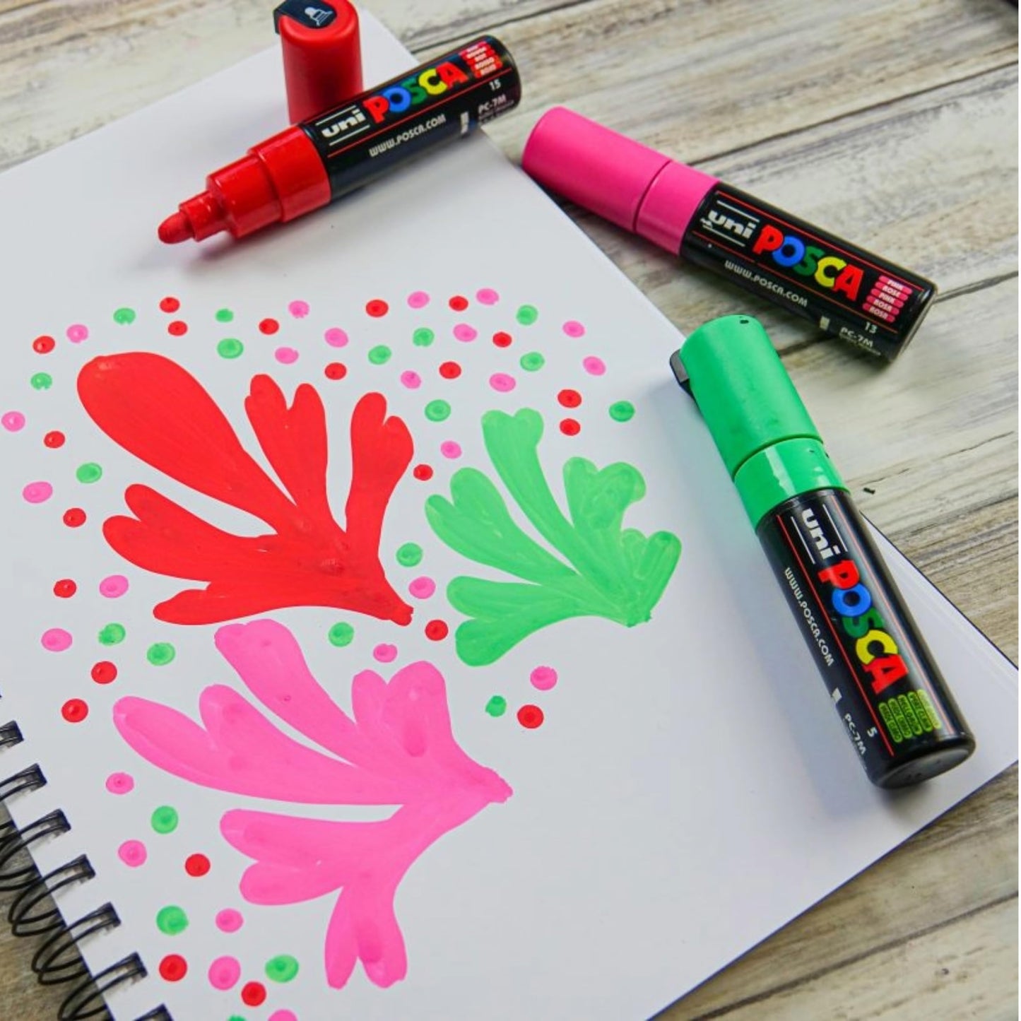 uni-ball Posca 7M 4.5-5.5 mm  Broad Bullet Shaped Markers, White Ink, Pack of 1