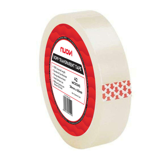 NUOVI BOPP Tape (65mtr X 24mm, Transparent)
