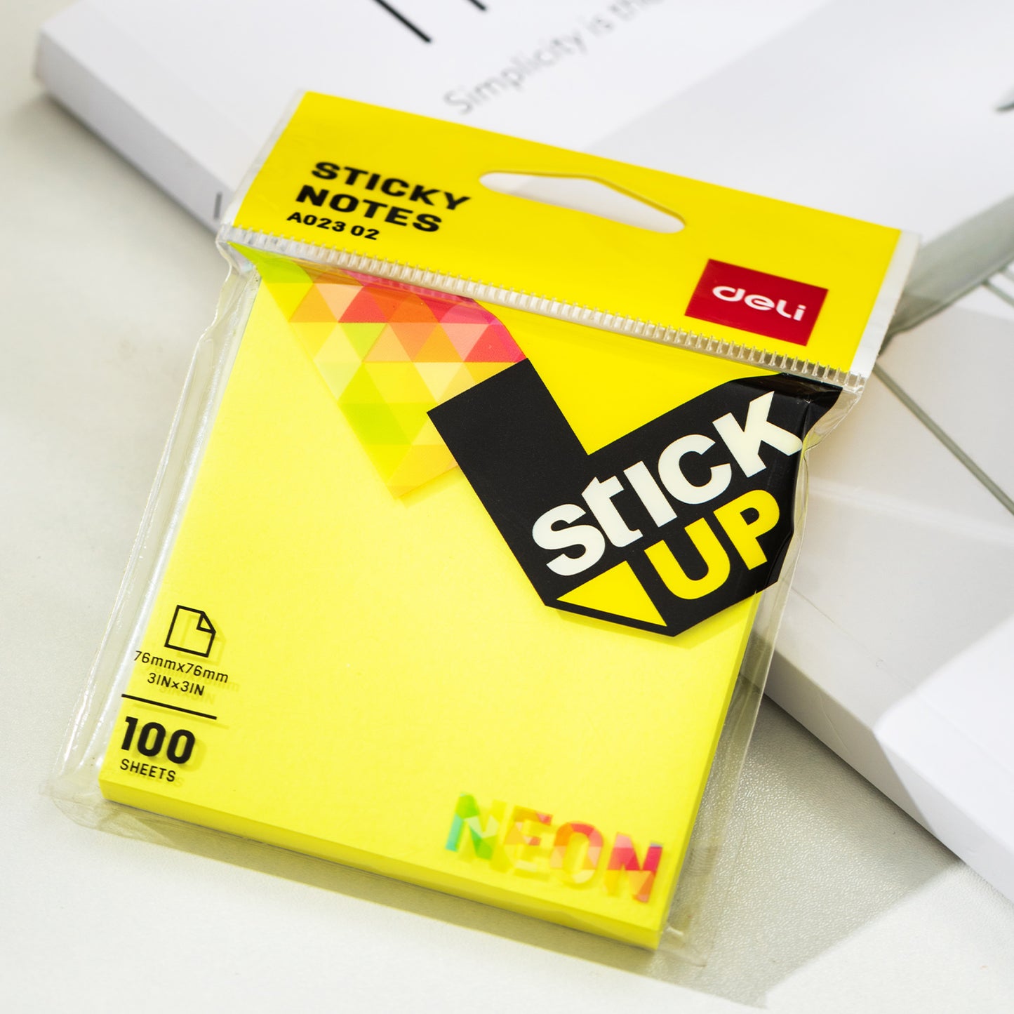 Deli WA02302 Sticky Note, 3" x 3", 2x100 Sheets, Yellow (Pack of 1)