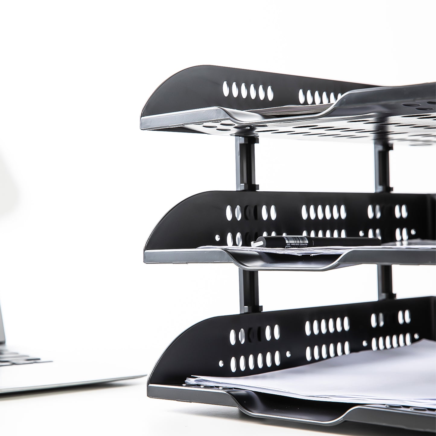 Deli W9215 3-Tier Multipurpose Superior Quality Desk Organizer Tray, Black