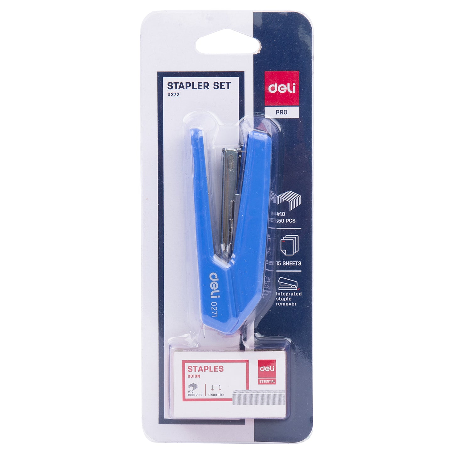 Deli W0272 Pro Series Office Stapler with 1000 No. 10 Staples (Color May Vary)