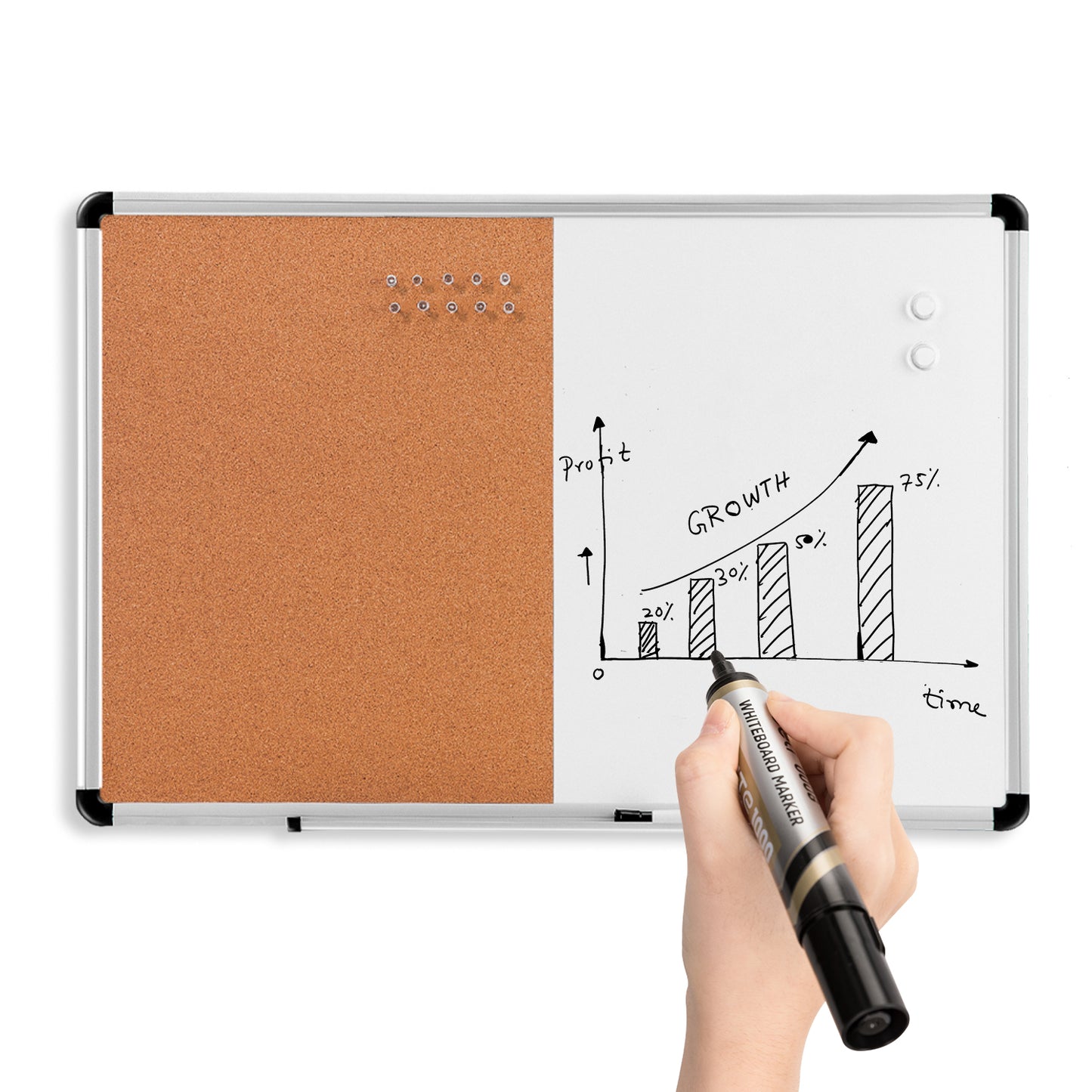 Deli WU008-BK Whiteboard Marker, Black