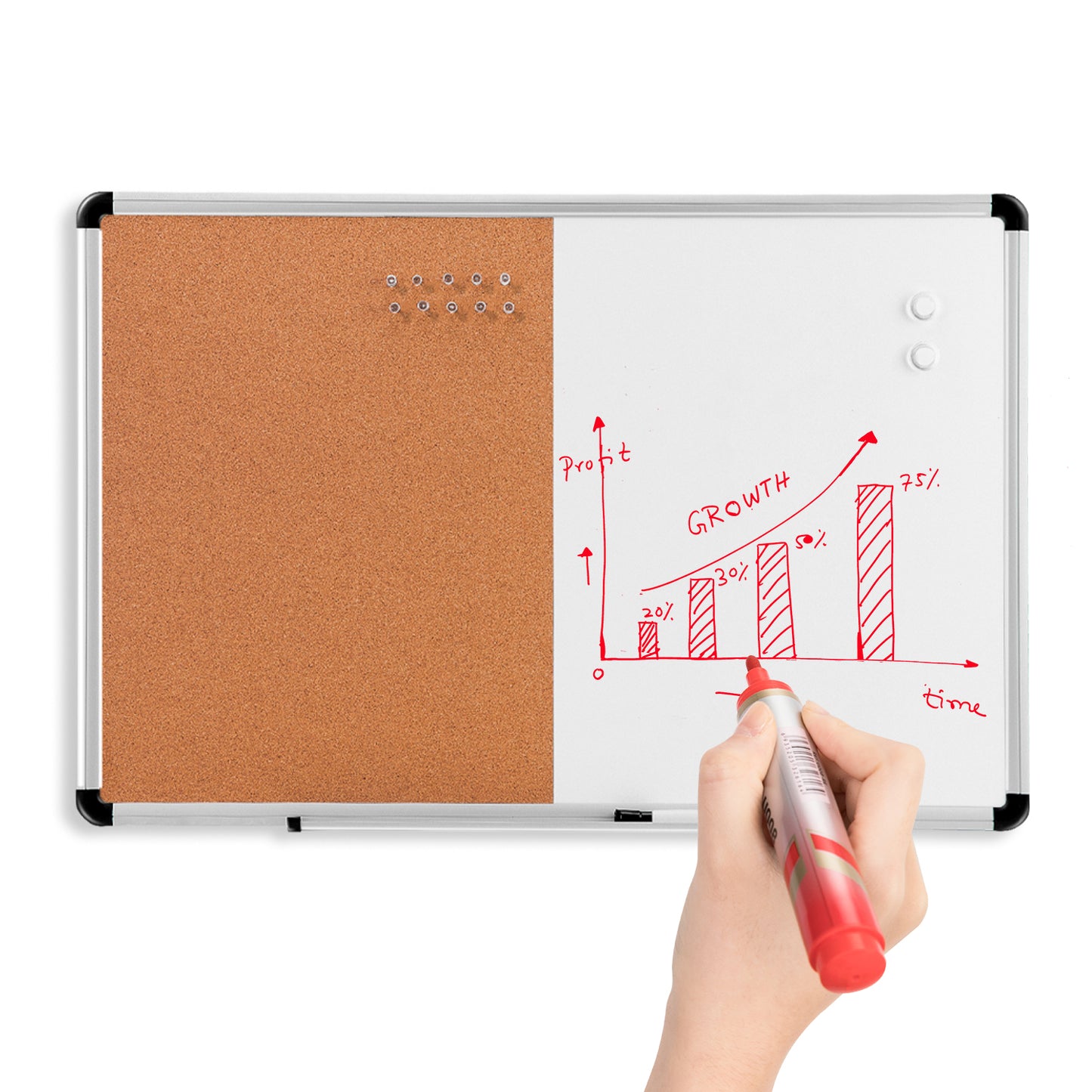 Deli WU008-RE Whiteboard Marker, Red