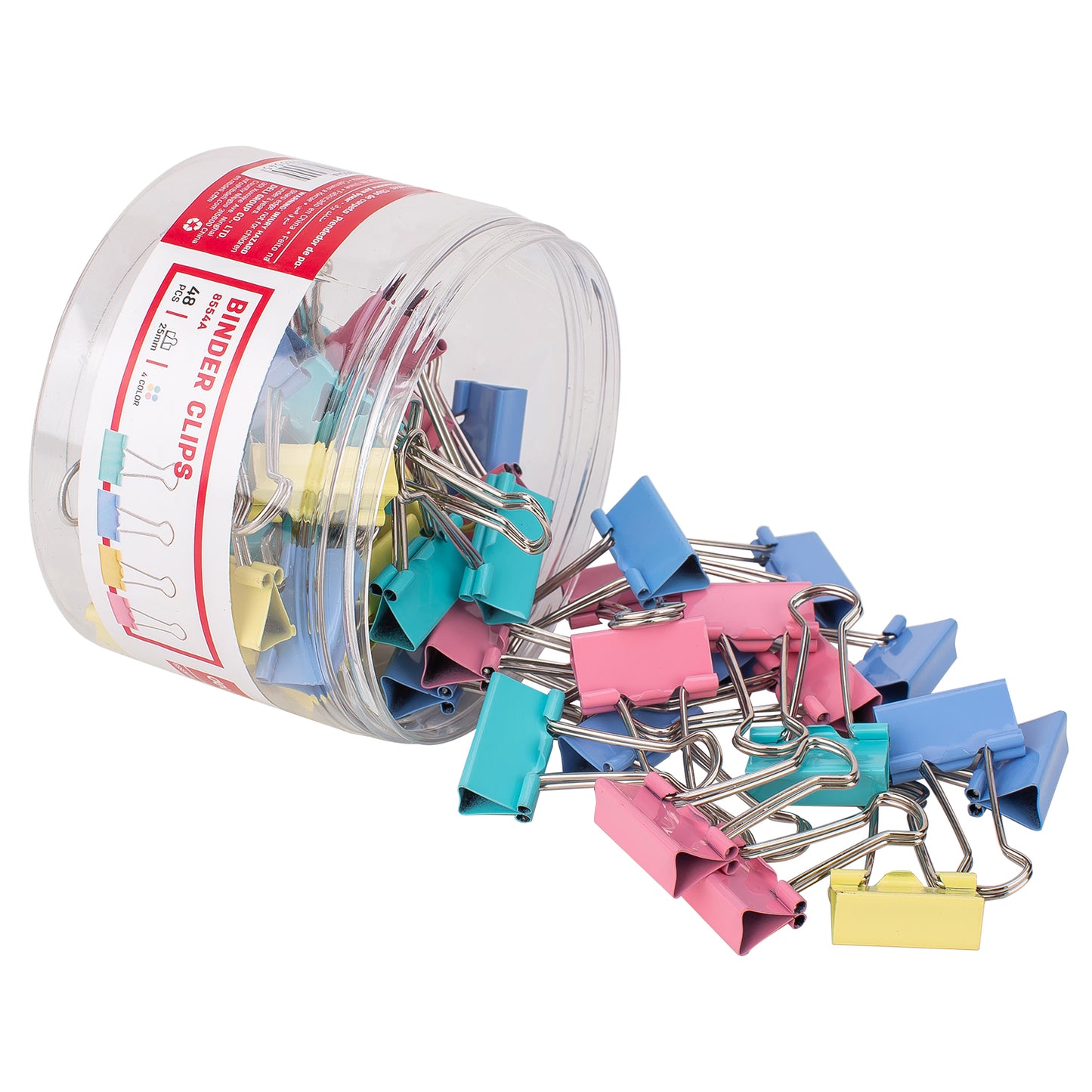 Deli W8554A Color Binder Clips (25mm, Multicolor, 48 Pcs)