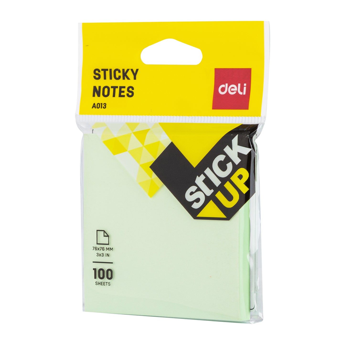 Deli WA01302 Sticky Notes, 2PCS Deli Self-Stick Notes, 100 Sheets (Color May Vary)