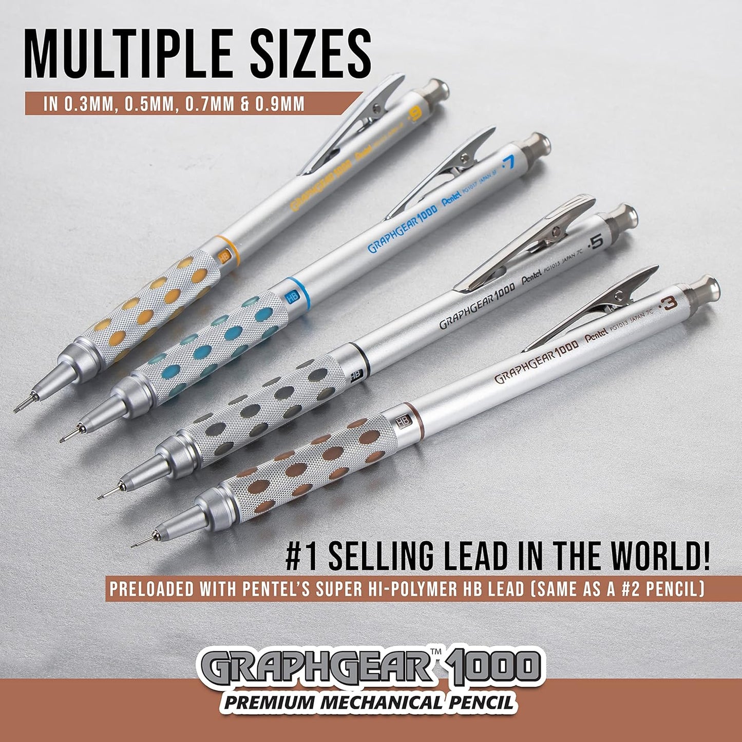 Pentel PG1013 Drafting Pencil (SILVER, Pack of 1)