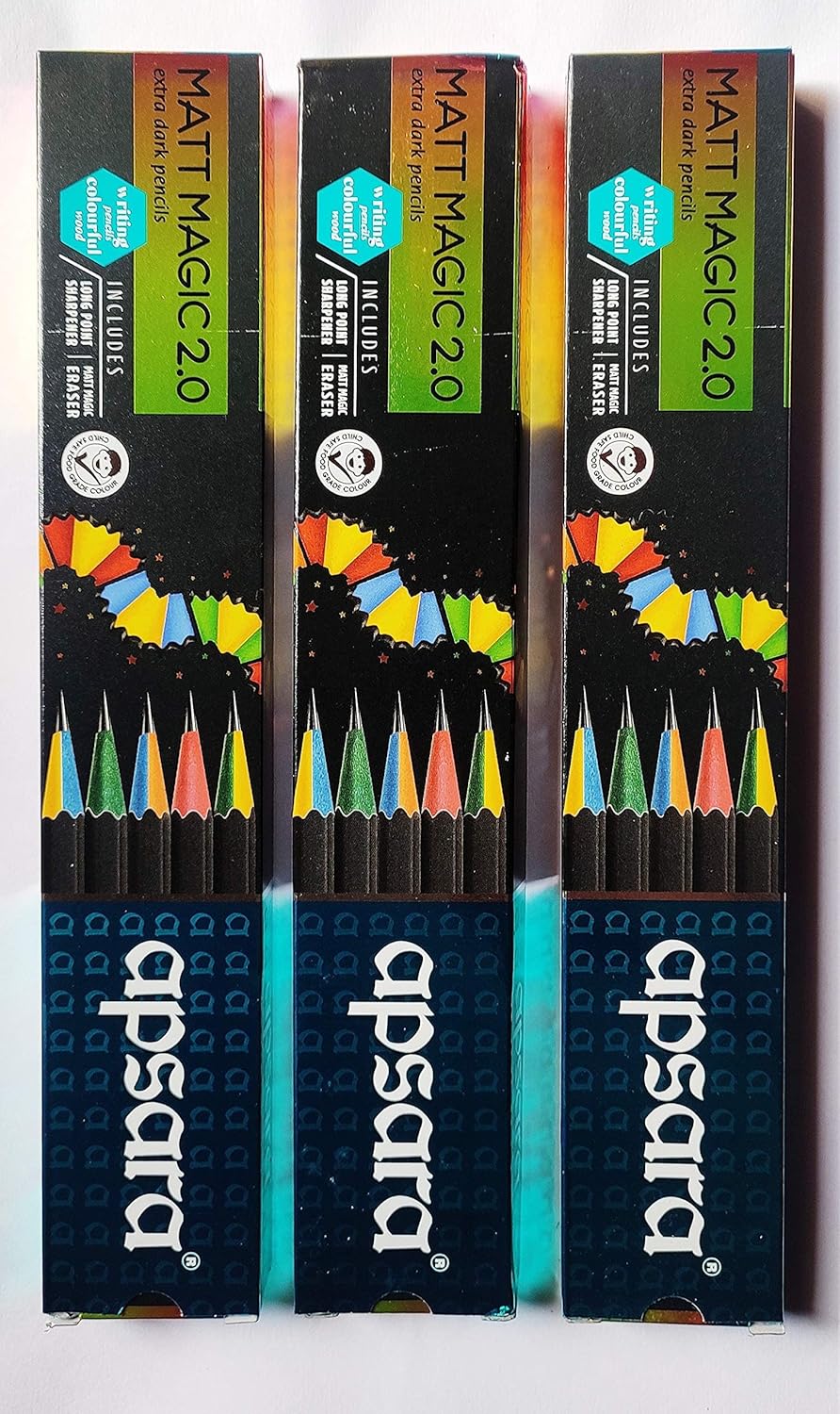 Apsara Matt Magic Extra Dark Pencils - Pack Of 3