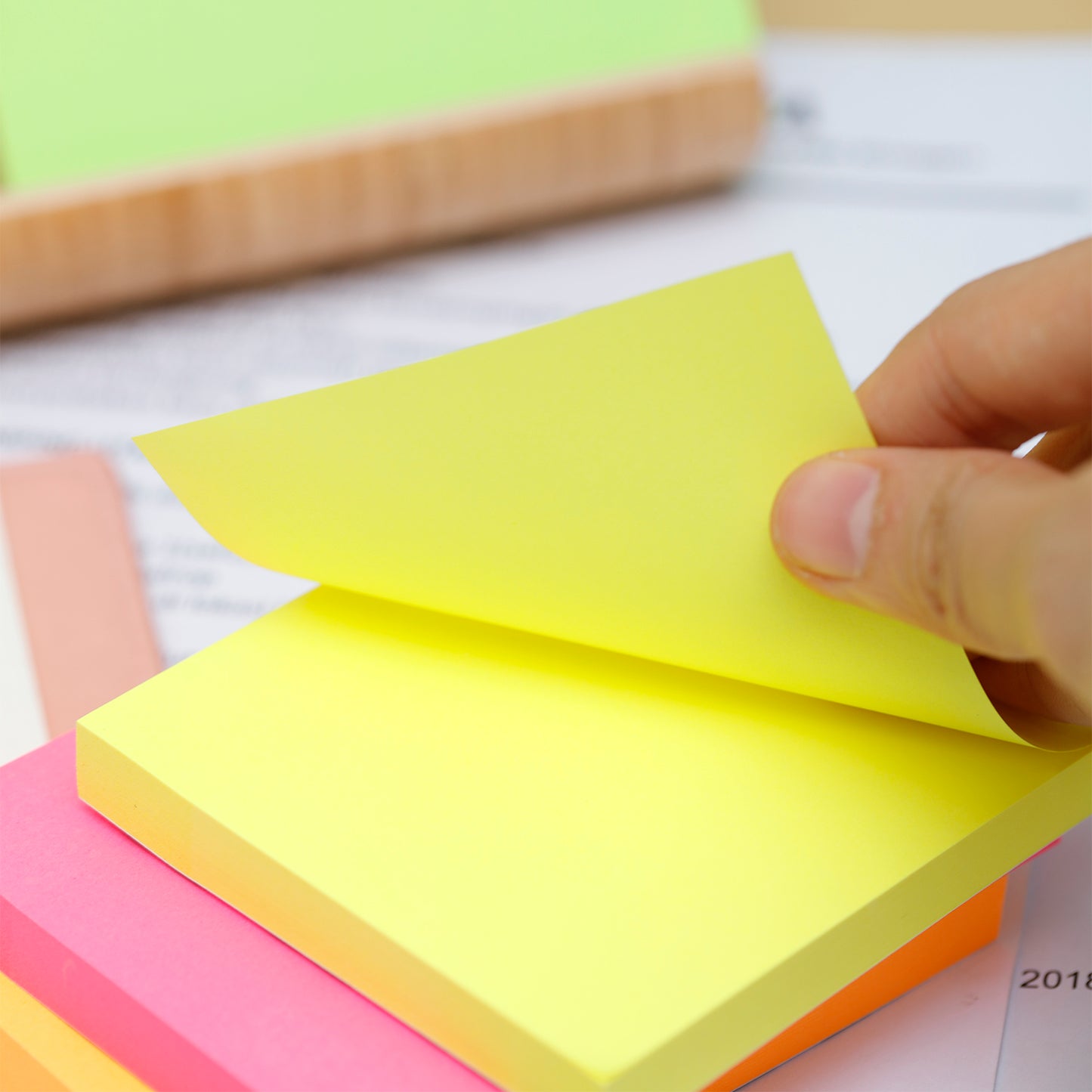 Deli WA02402 Sticky Note, 3" x 4", 2x100 Sheets, Color May Vary (Pack of 1)
