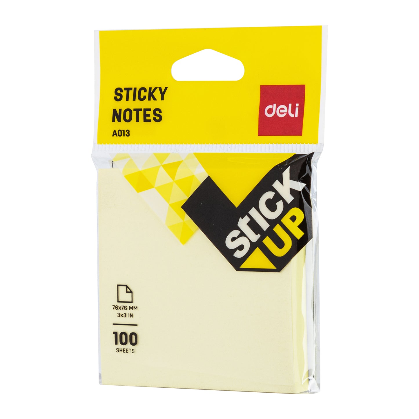 Deli WA01302 Sticky Notes, 2PCS Deli Self-Stick Notes, 100 Sheets (Color May Vary)