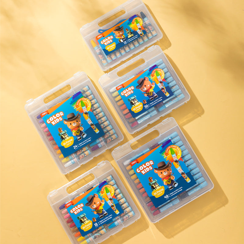 Deli WC20104 Oil Pastel (Multicolor, 12 Pcs)