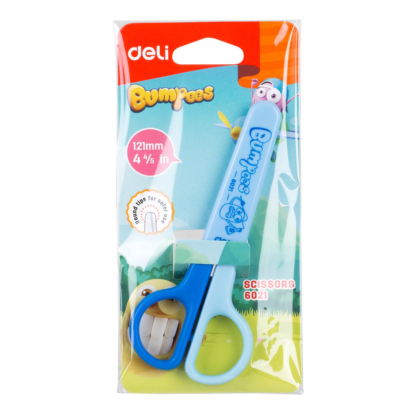 Deli W6021 School Scissor With Cover (Pack of 1, Color May Vary)