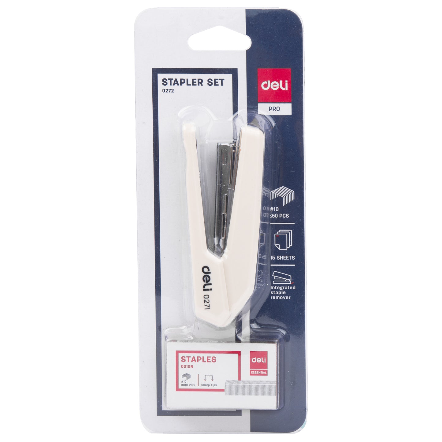 Deli W0272 Pro Series Office Stapler with 1000 No. 10 Staples (Color May Vary)