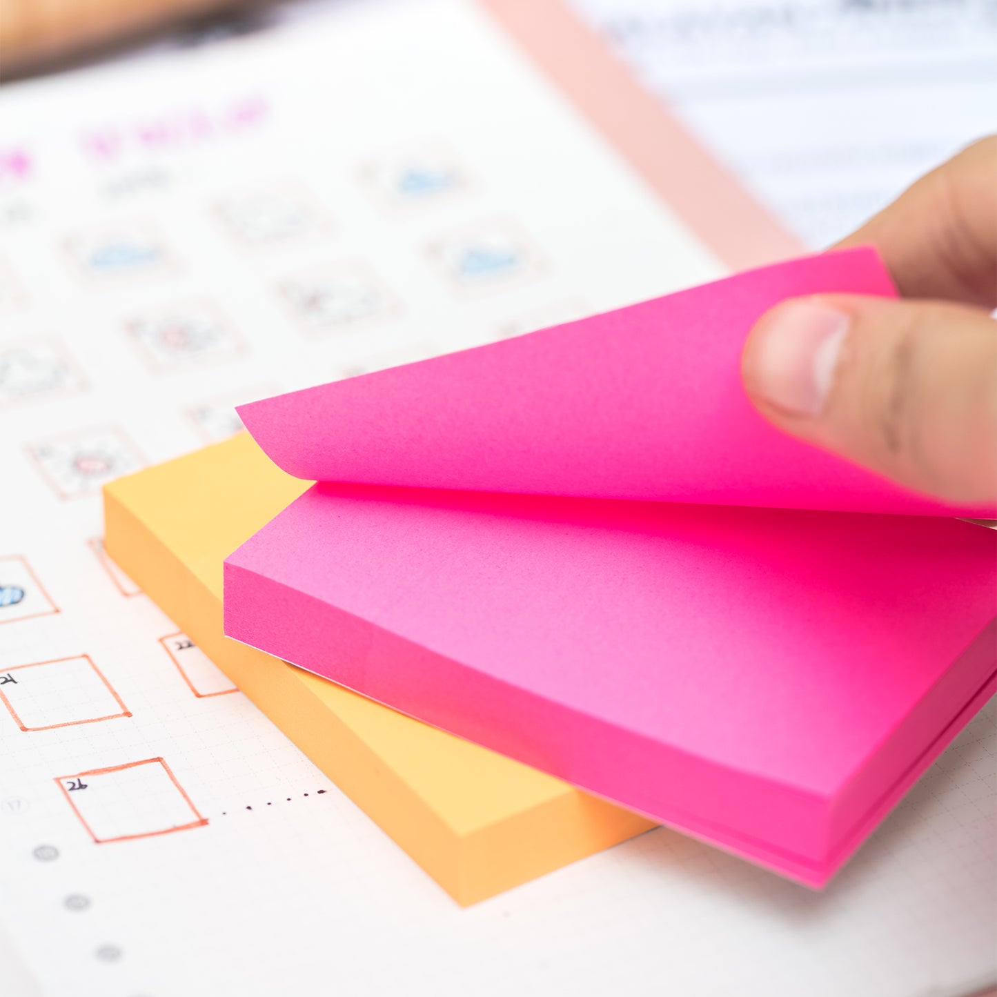 Deli WA02202 Sticky Note, 3" x 2", 2x100 Sheets, Color May Vary (Pack of 1)