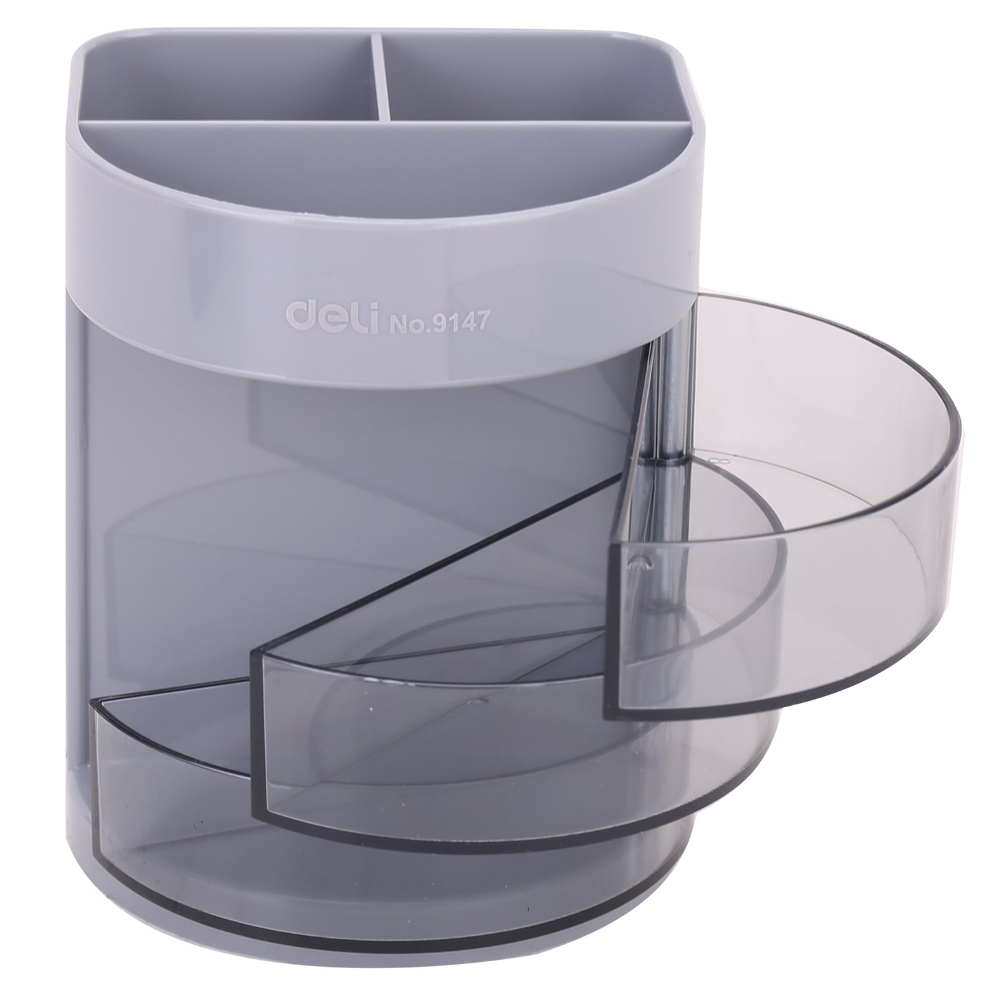 Deli W9147BK 3 Compartments & 3 Drawers Multipurpose Desk Organizer Pen Stand, Pack of 1 (Color May Vary)
