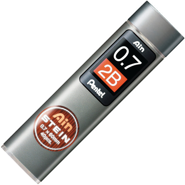 Pentel Ain Stein 0.7mm 2B Mechanical Pencil Lead, Pack of 40 (C277-2B)