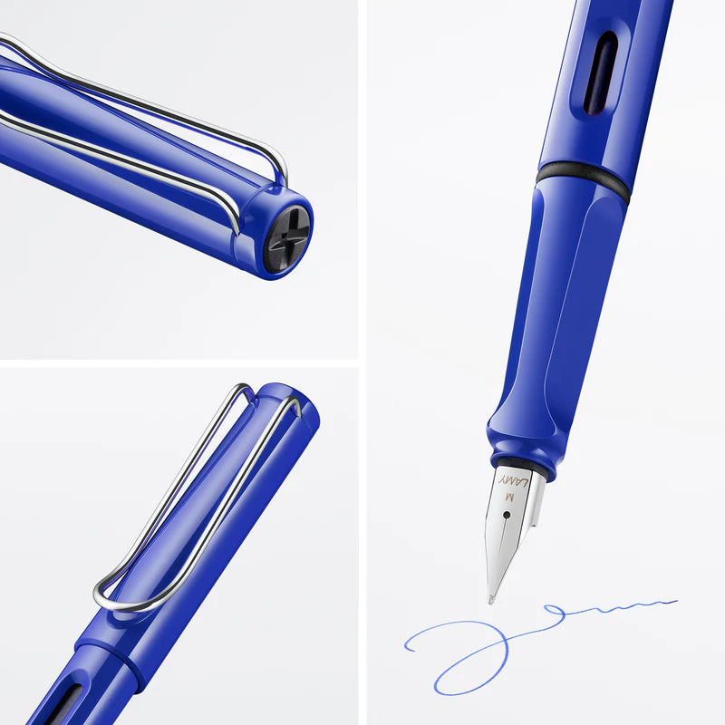 LAMY Safari Fountain Pen Medium Nib, Blue Body, With Blue T-10 Cartridge & Z-28 Converter