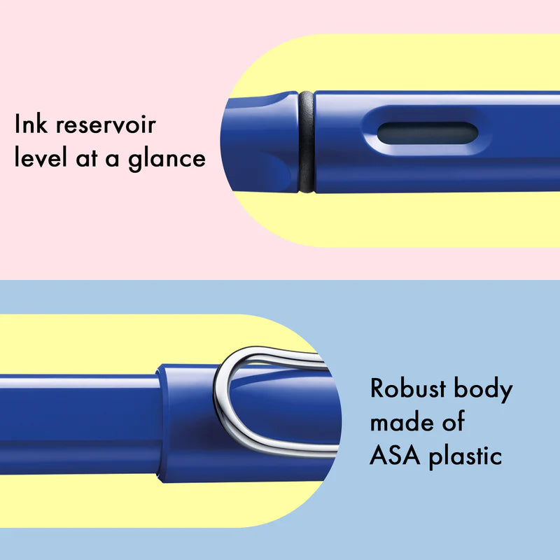 LAMY Safari Fountain Pen Medium Nib, Blue Body, With Blue T-10 Cartridge & Z-28 Converter