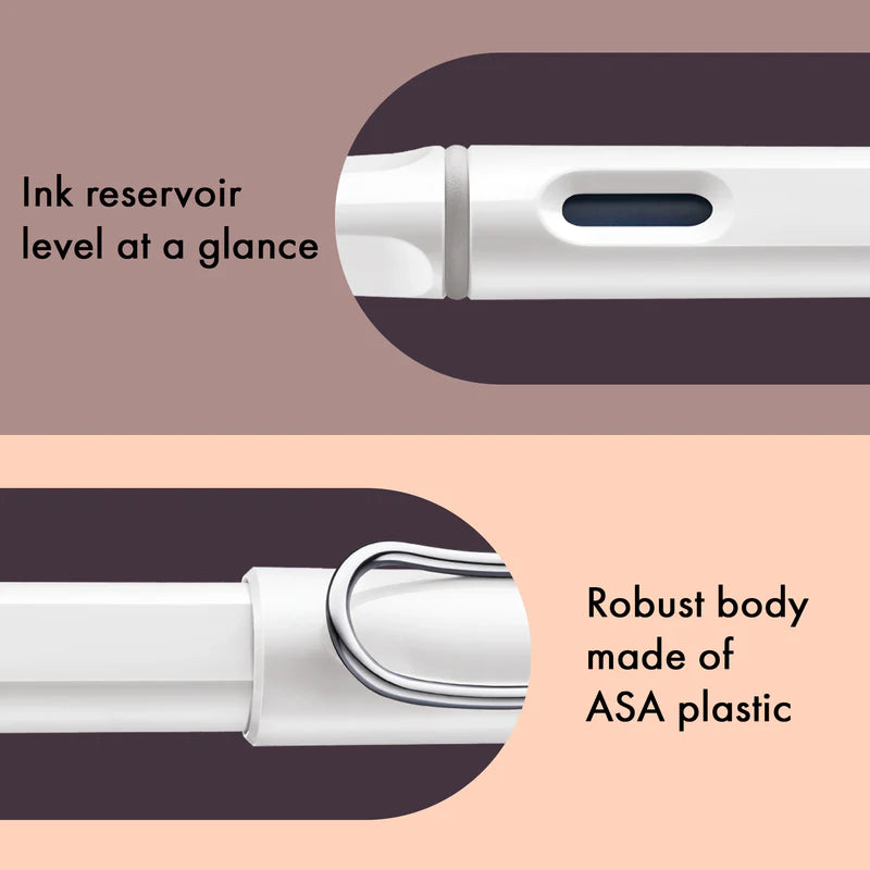 LAMY Safari Fountain Pen Medium Nib, White Body, With Blue T-10 Cartridge & Z-28 Converter