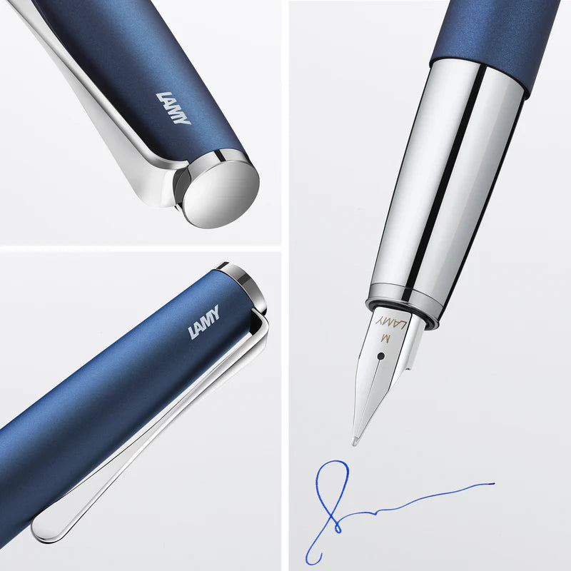 LAMY Studio Fountain Pen Fine Tip, Imperial Blue Body, Blue Ink