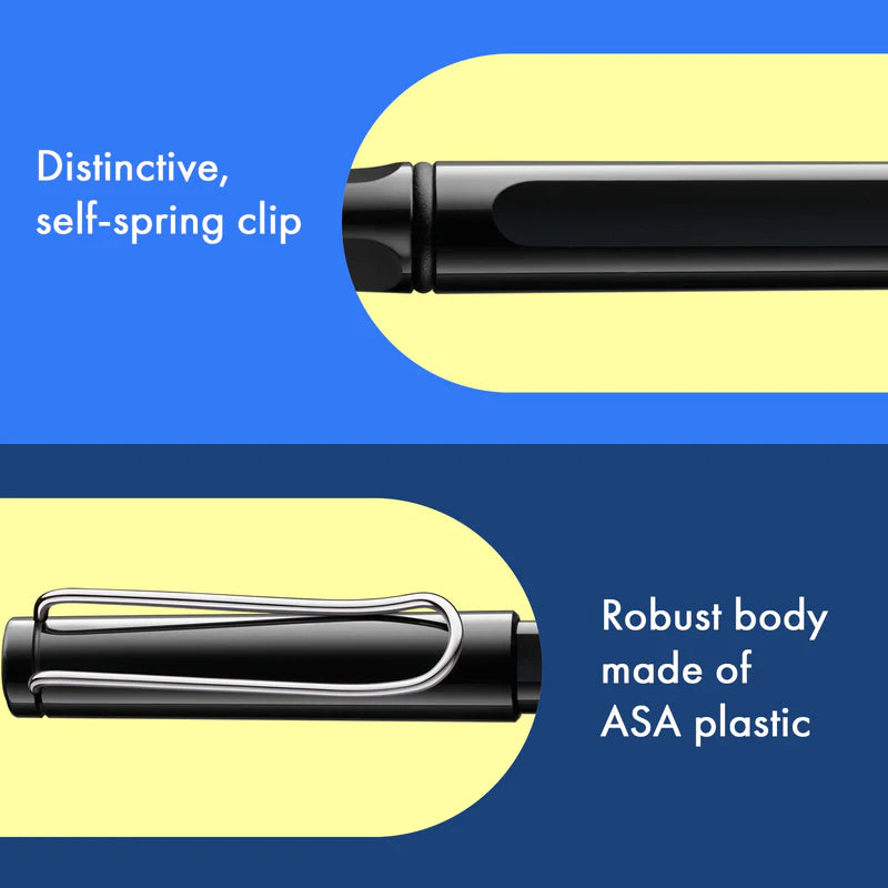 LAMY Safari Rollerball Pen Medium Tip, Black Body, With LAMY M63 Refill, Black Ink