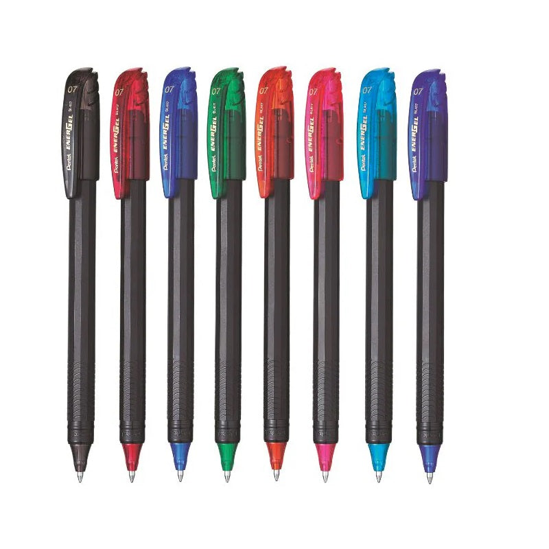 Pentel BL417 0.7 mm ENERGEL Roller Gel Pen (Multicolour, Set of 8)