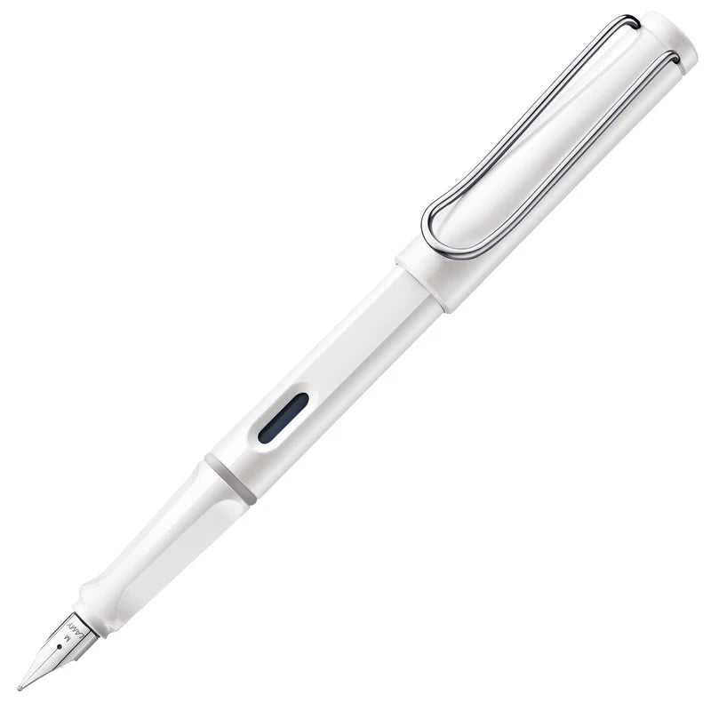 LAMY Safari Fountain Pen Medium Nib, White Body, With Blue T-10 Cartridge & Z-28 Converter