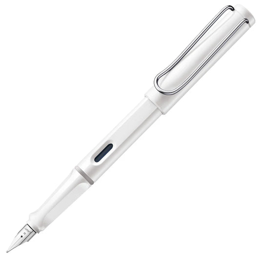 LAMY Safari Fountain Pen Medium Nib, White Body, With Blue T-10 Cartridge & Z-28 Converter