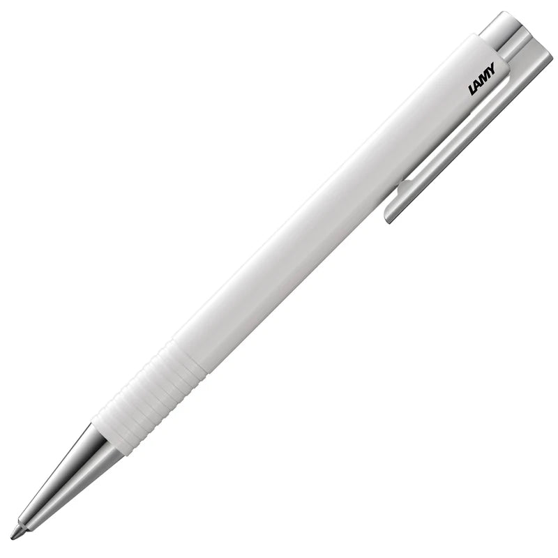 LAMY Logo M+ Ballpoint Pen, White Body, with Giant M-16 Refill, Black Ink