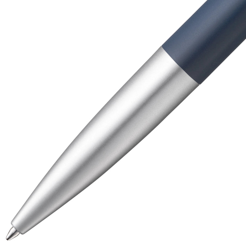 LAMY Noto Ballpoint Pen Medium Tip, Nightblue Silver Body, Black Ink