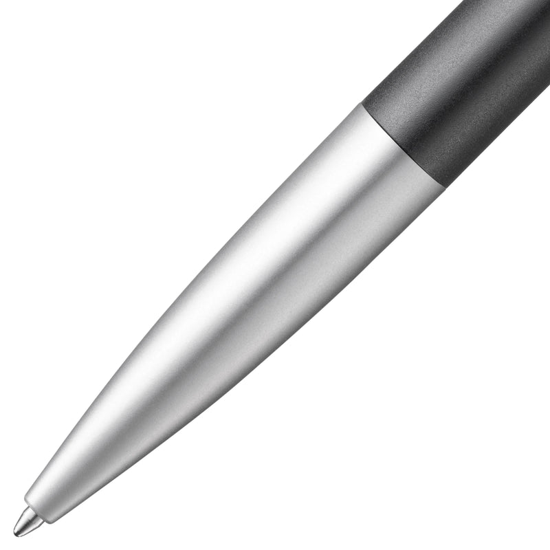 LAMY Noto Ball Pen Medium Tip, Black-Silver Body, Black Ink