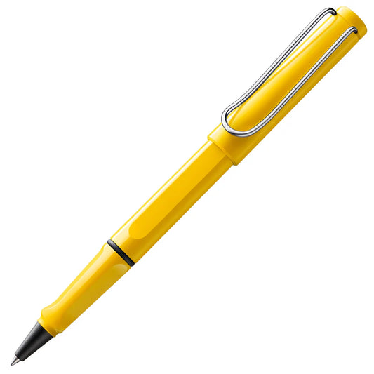 LAMY Safari Rollerball Pen Medium Tip, Yellow Body, With LAMY M63 Refill, Black Ink
