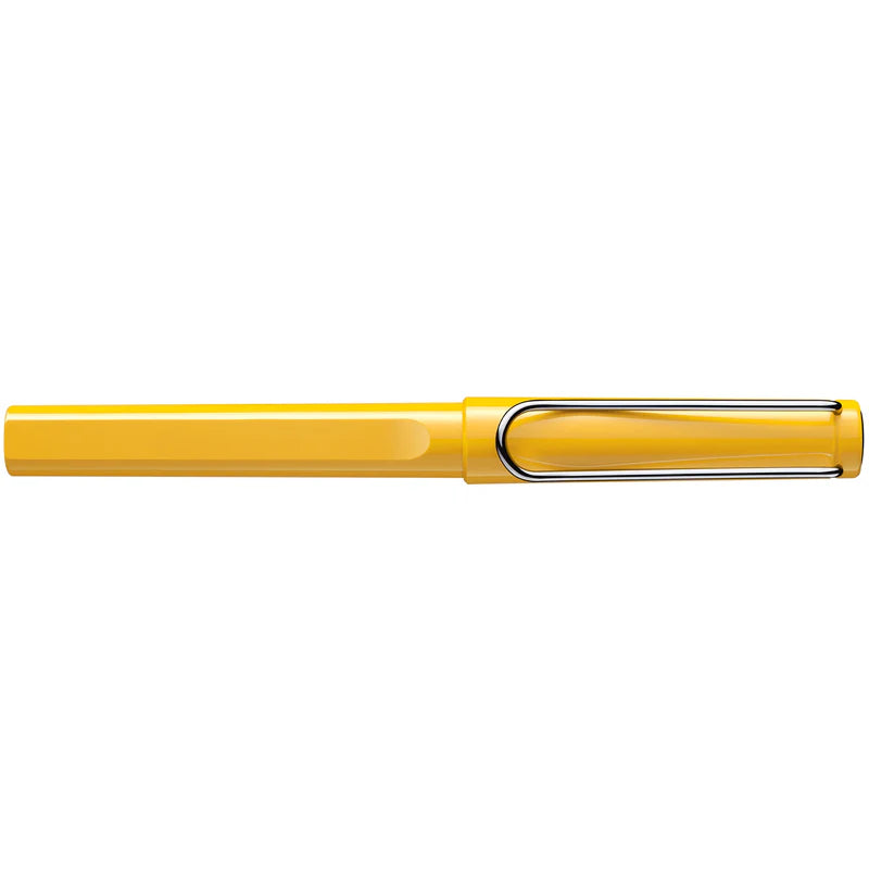 LAMY Safari Rollerball Pen Medium Tip, Yellow Body, With LAMY M63 Refill, Black Ink