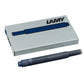 LAMY T10 Fountain Pen Ink Cartridges, Blue-Black Ink, Pack Of 5 Cartridges