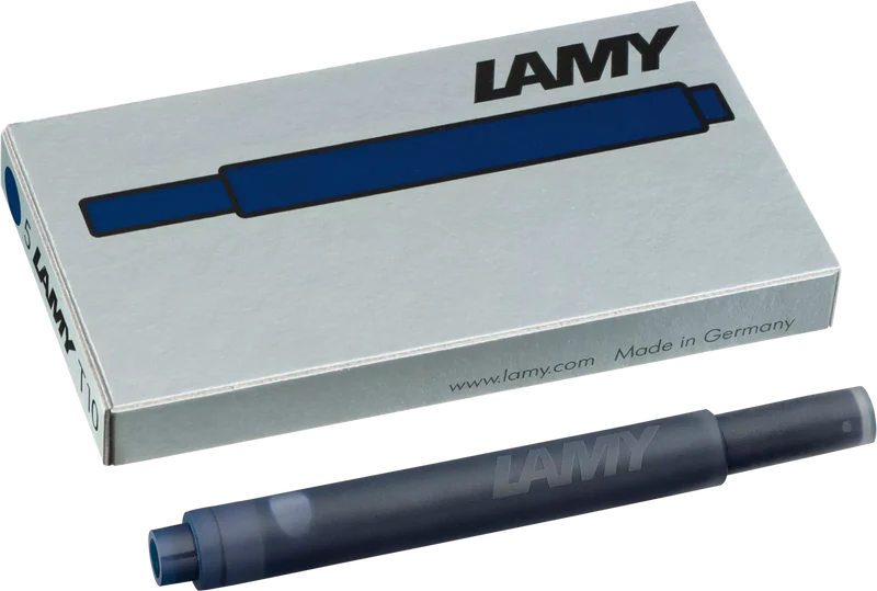 LAMY T10 Fountain Pen Ink Cartridges, Blue-Black Ink, Pack Of 5 Cartridges