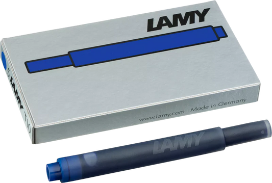 LAMY T10 Fountain Pen Ink Cartridges, Blue Ink, Pack Of 5 Cartridges
