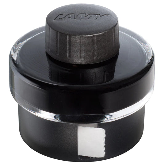 LAMY T52 50 ml Fountain Pen Ink Bottle, Comes With An In-Built Of Blotting Paper Around The Base, Black Ink