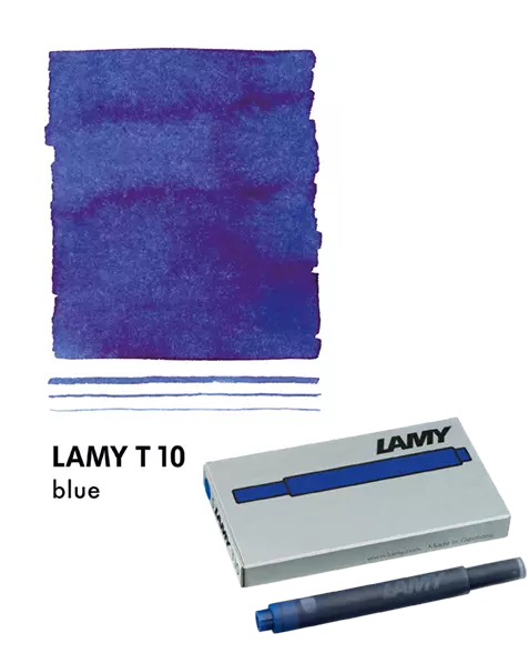 LAMY T10 Fountain Pen Ink Cartridges, Blue Ink, Pack Of 5 Cartridges