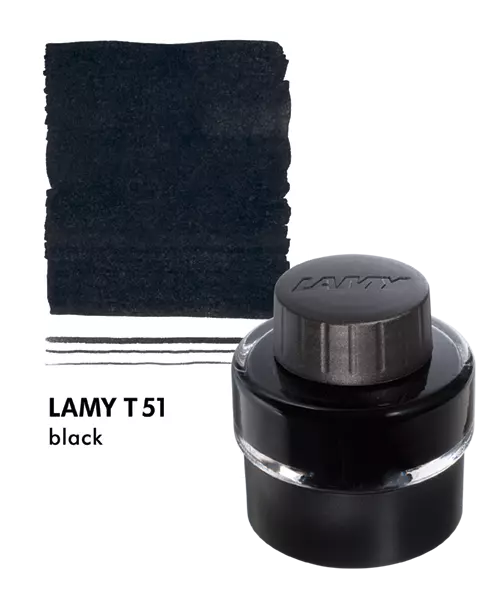 LAMY T51 30 ml Fountain Pen Ink Bottle Box Pack, Plastic Base, Black Ink