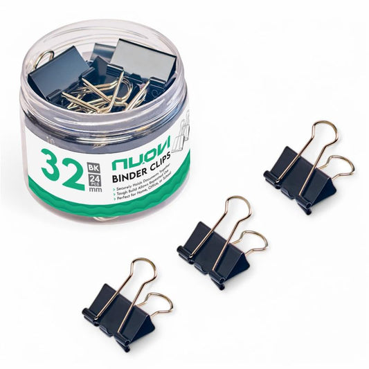 NUOVI 32mm Binder Clips (24pcs, Black)