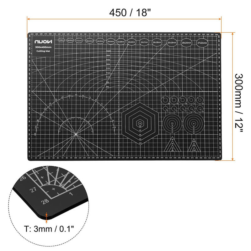 NUOVI A3 Cutting Mat (Black)