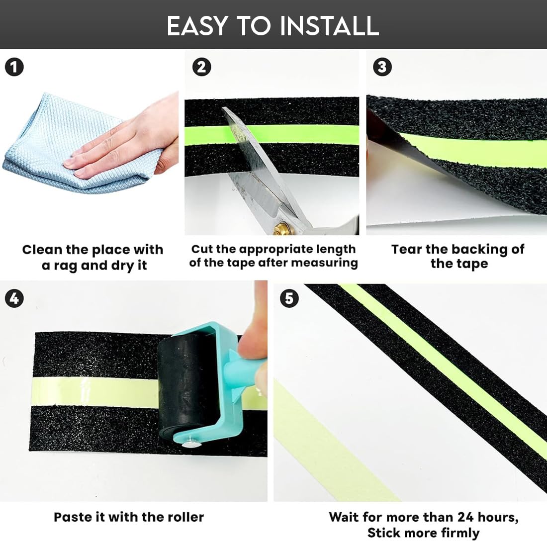 NUOVI Anti-Skid Tape (18mtr X 50mm, Neon Black)