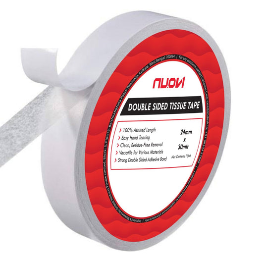 NUOVI Double Sided Tissue Tape (30mtr, Transparent)