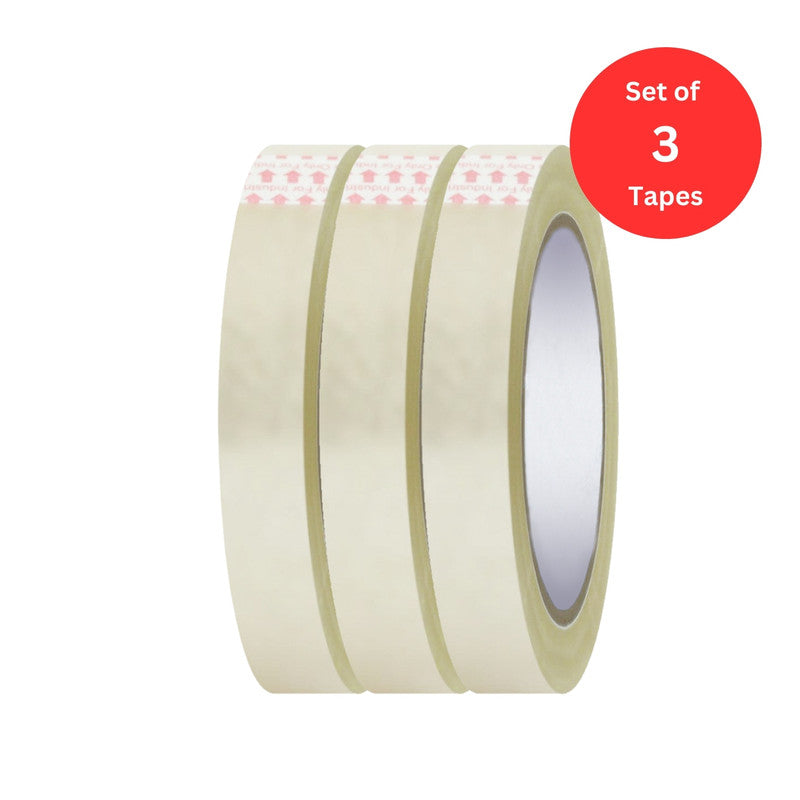 NUOVI BOPP Tape (65mtr X 12mm Transparent, Pack of 3)