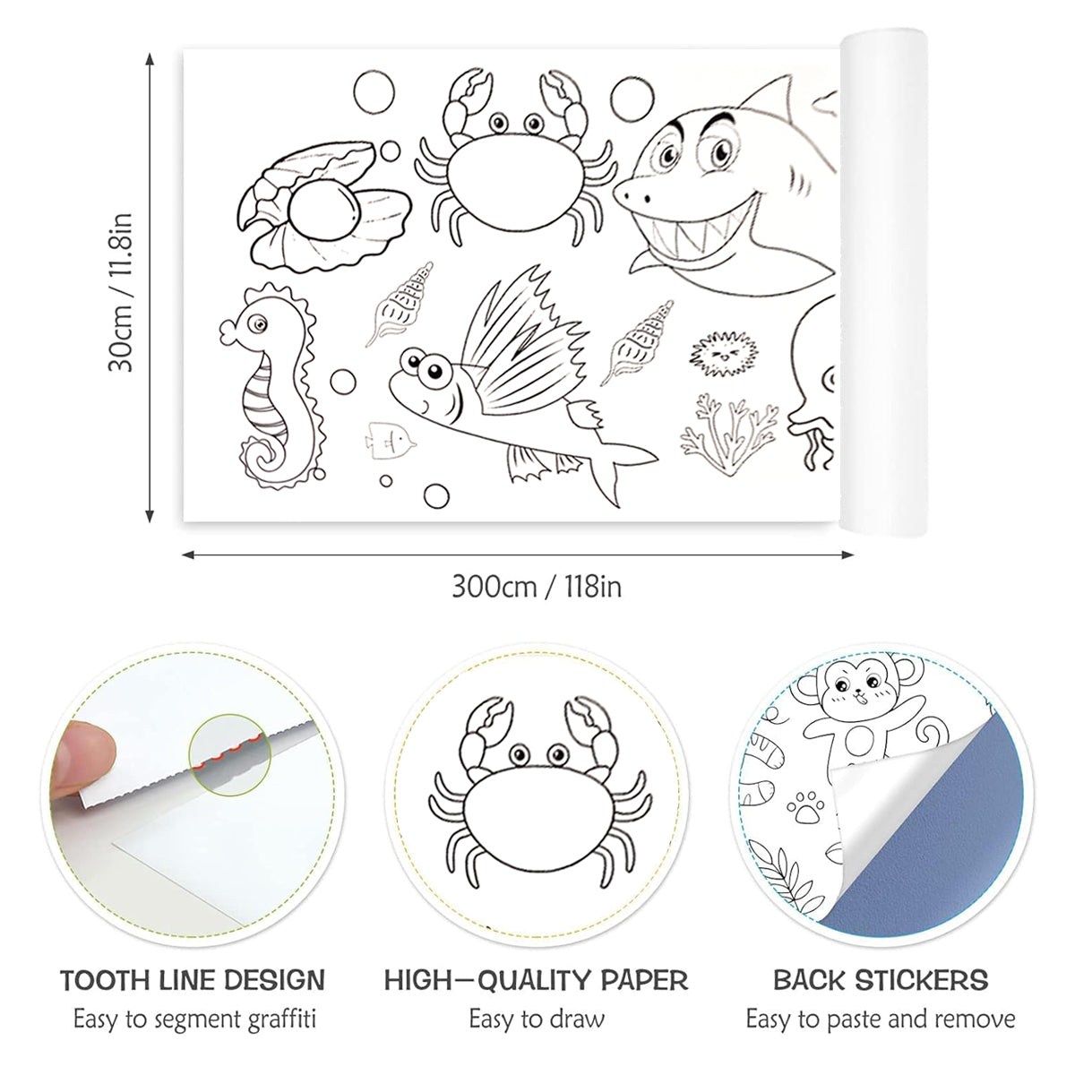 NUOVI Drawing Roll (Ocean Theme)